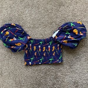 Fashion Brand Company Puff Sleeve Arts and Crafts Top